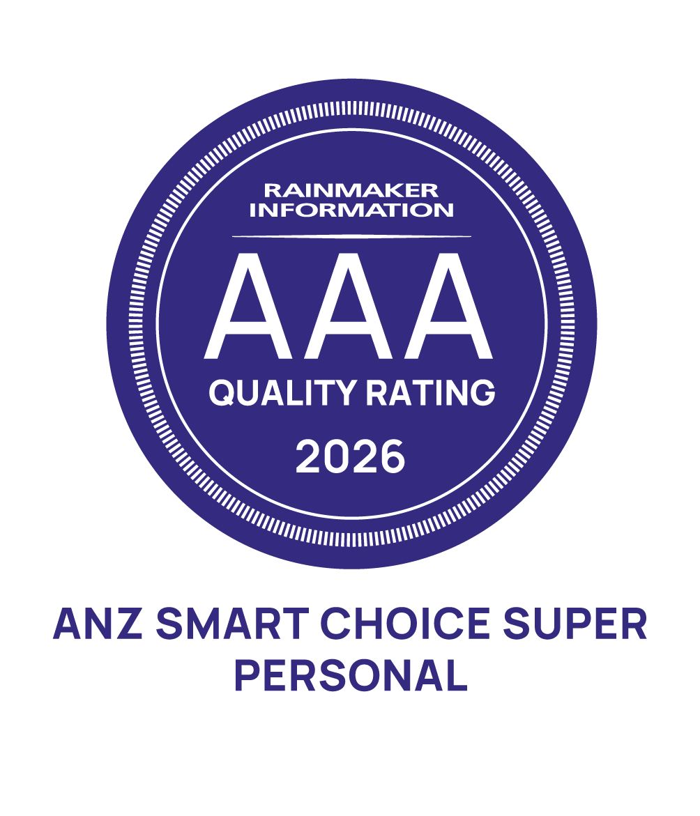 Rainmaker AAA ANZ Smart Choice Super Personal Quality Rating 2026 award logo
