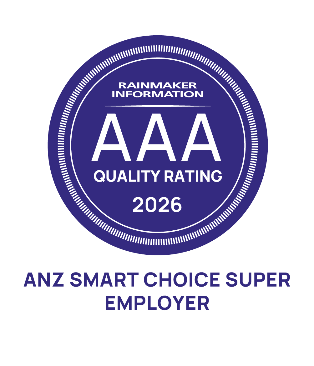 Rainmaker AAA ANZ Smart Choice Super Employer Quality Rating 2026 award logo