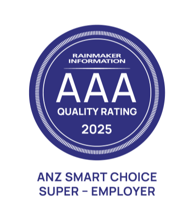 Rainmaker AAA ANZ Smart Choice Super Employer Quality Rating logo 2025